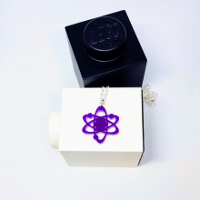 Purple Bohr model atom necklace
