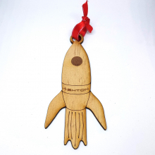 Personalised rocket ornament