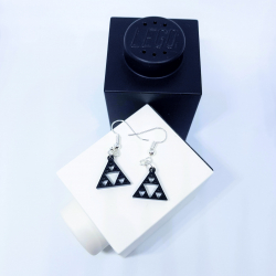 Sierpinski Triangle earrings - top down view