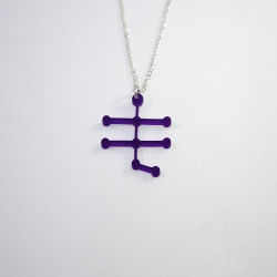 Purple alcohol molecule necklace
