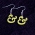 Yellow mini ampersand earrings