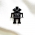 Black HappyBot badge against a cream background